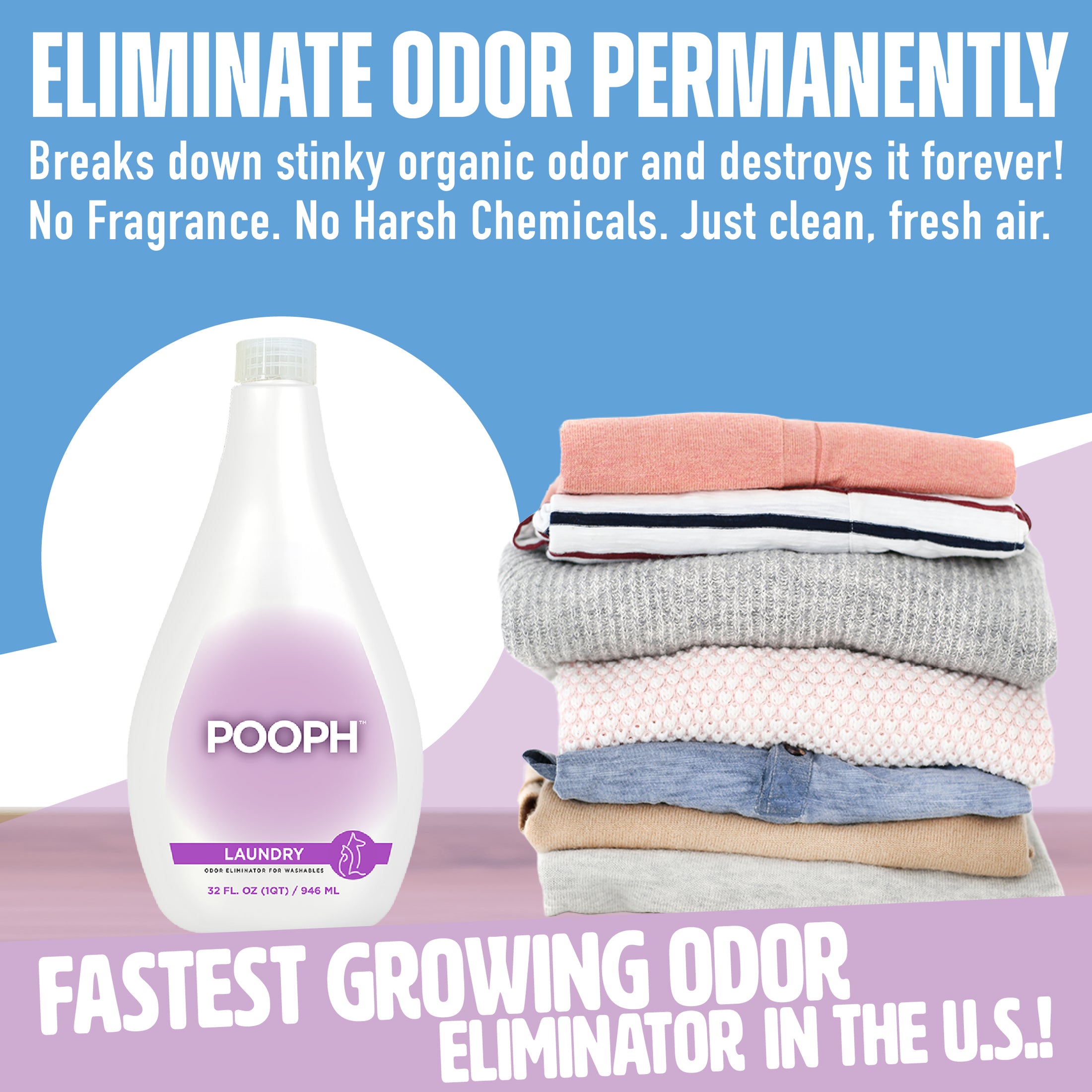 POOPH® Laundry Odor Eliminator For Washables