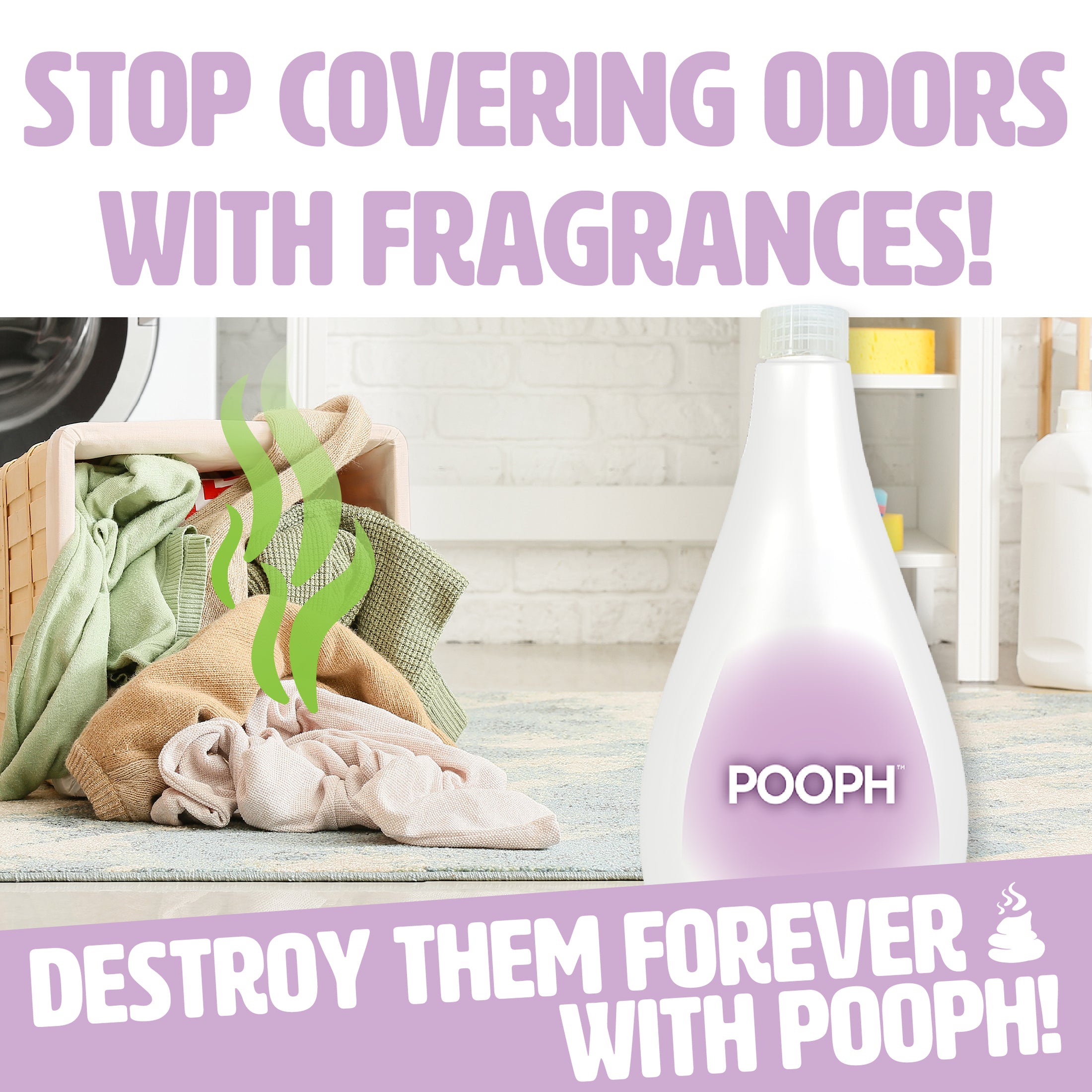 POOPH® Laundry Odor Eliminator For Washables